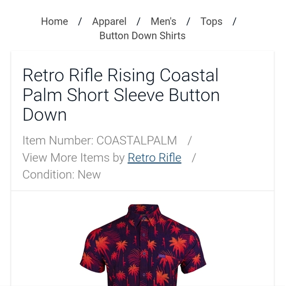 Rifle Retro Rising Palm Short Sleeve Button Down Size 2XL - Picture 8 of 8